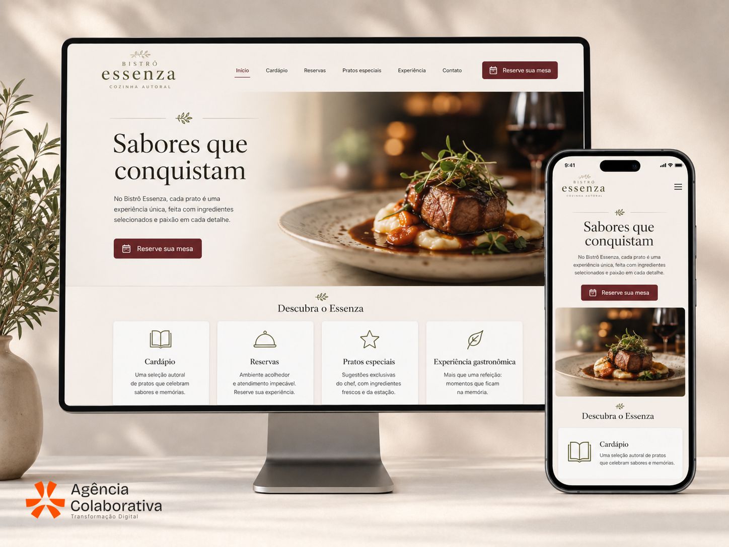 Site do Bistrô Essenza — Restaurante — criado pela meusuper.site