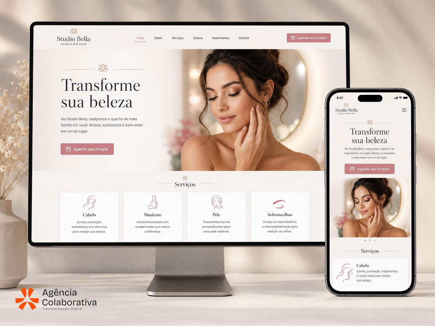 Site do Studio Bella — Salão de Beleza — criado pela meusuper.site